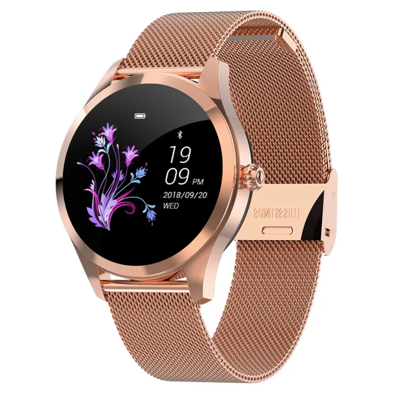 Gold Stainless Bluetooth cмарт часы женщин Ip68 шагомер пульсометр умный фитнес браслет водонепроницаемые умные часы из нержавеющей стали для Android IOS смарт браслет - Цвет: Gold Stainless