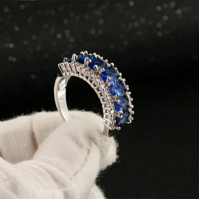 CC Электрический вездеход на ДУ кольца для женщин Cincin Wanita синий камень для невесты, для свадьбы, помолвки кольцо аксессуары Bijoux CC1169