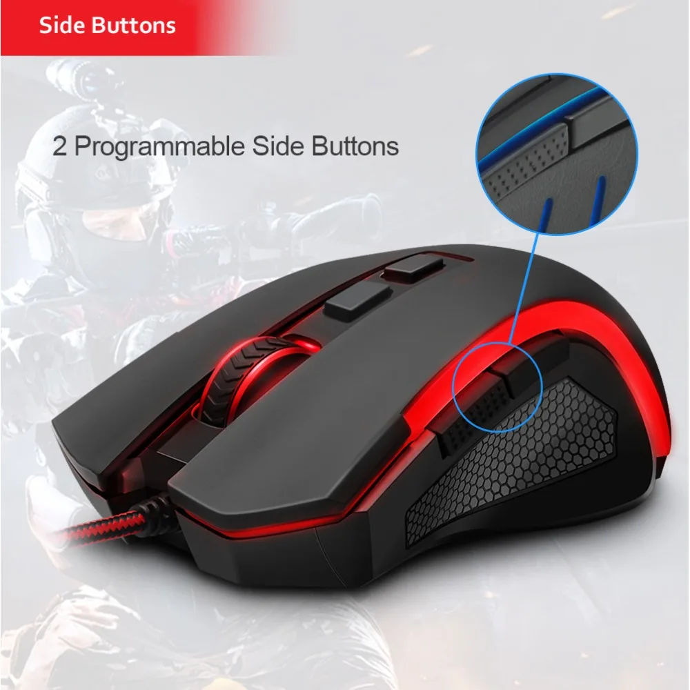 Мышь игровая Redragon M607 Проводная с RGB-подсветкой 8 кнопок 7200 DPI | Компьютеры и офис