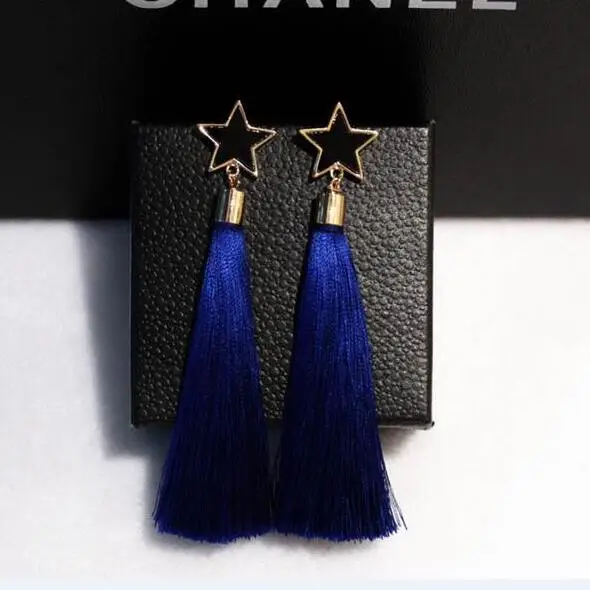 

Star Vintage Ethnic Long Tassel Earrings Women Fashion Brand Jewelry Geometric Alloy Plating Simple Dangle Drop Earring