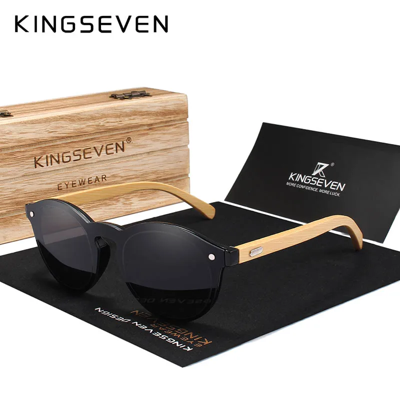 KINGSEVEN натуральные бамбуковые солнцезащитные очки UV400 Защитные деревянные