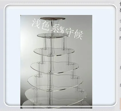 

6 Tier Heart Shaped Acrylic Cake Stand, Plexiglass Cupcake Stand