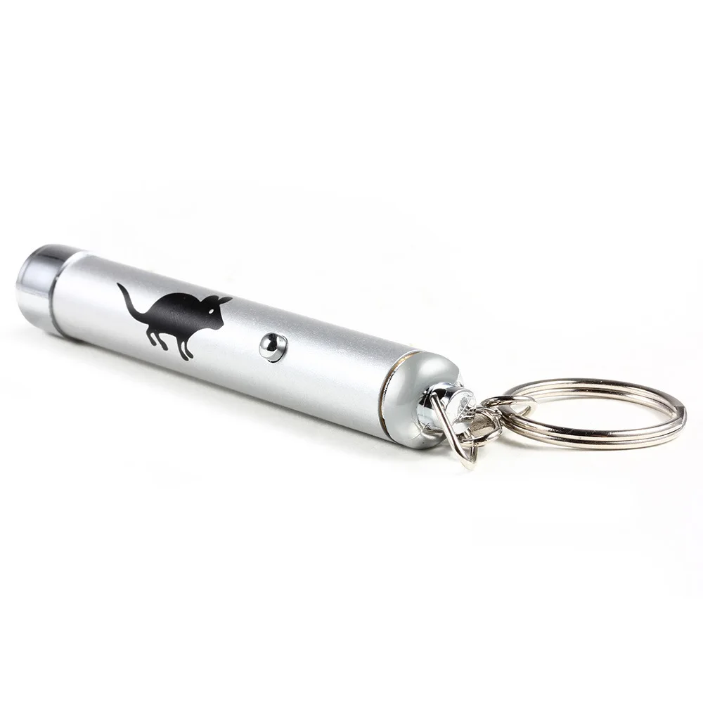 

Creative and Funny Pet Cat Toys LED Laser Pointer Light Pen With Bright Animation Mouse Fish Paw Pattern Key Ring