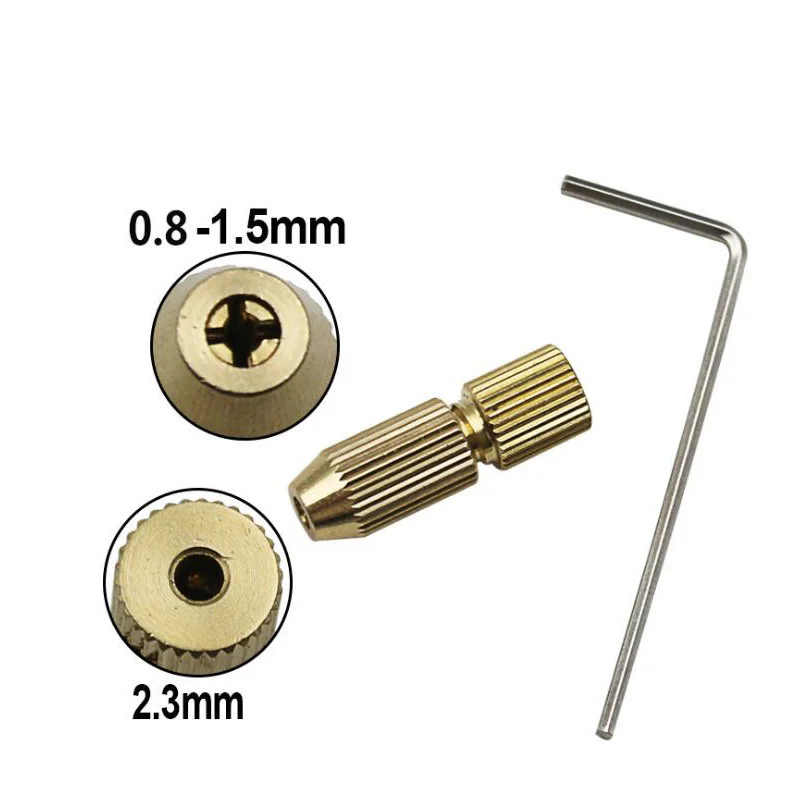 

2.3mm Mini Electric motor shaft Chuck Self-tightening Fixture Clamp 0.8mm-1.5mm Woodworking Drill Bit Micro Chuck fixing device