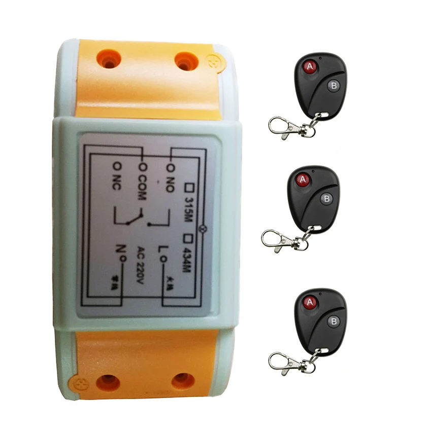 

AC 220 В 1 канал Беспроводная фотовспышка 3 передатчика и 1 релейный приемник обучающий кодовый светильник/окно/гаражные двери