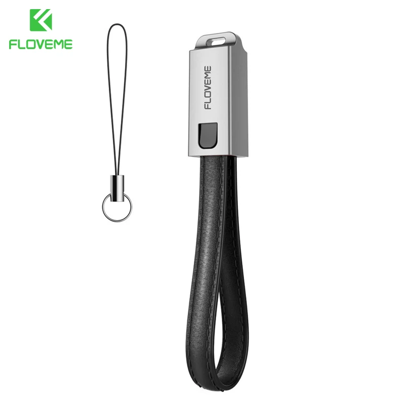 FLOVEME USB кабель для iPhone кабель iOS 10, 2.1A Зарядка для осветительного кабеля для iPhone 8 7 6 6s X 5s iPad Air брелок кожа - Цвет: Black