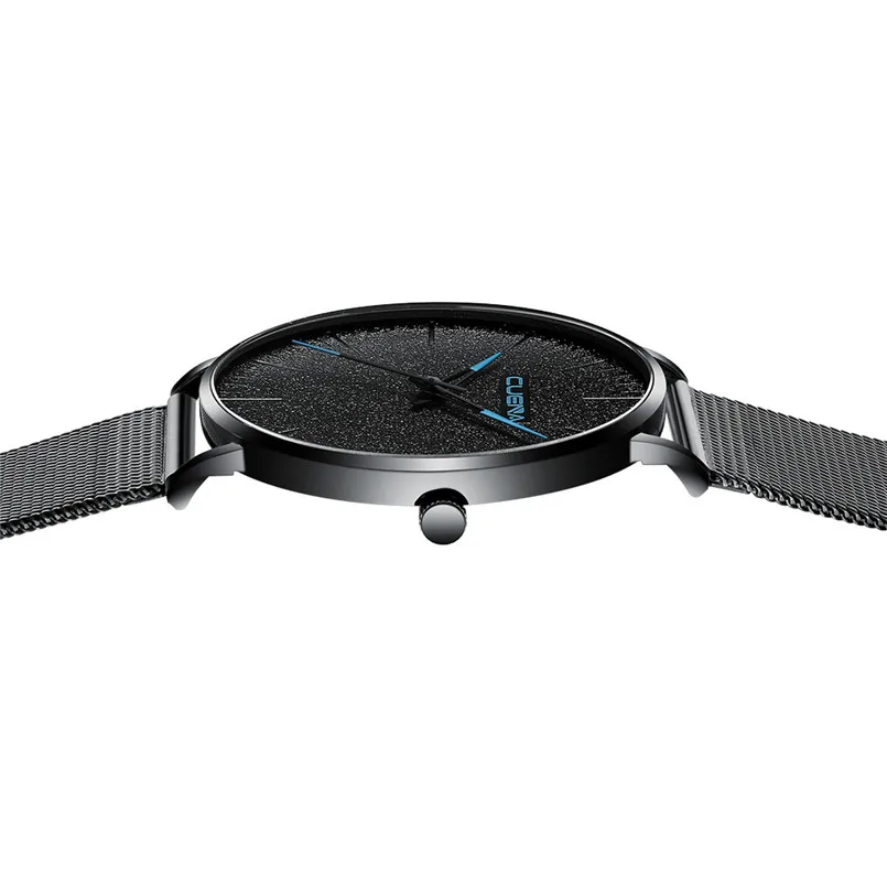 CUENA повседневные тонкие сетчатые часы с ремешком мужские спортивные наручные