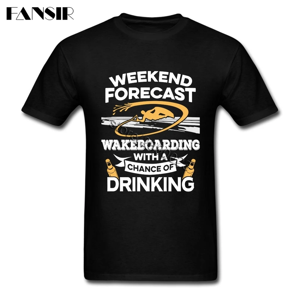 Уик энд погоды серфинг с питьевой футболка новейший дизайн мужская Изделие из
