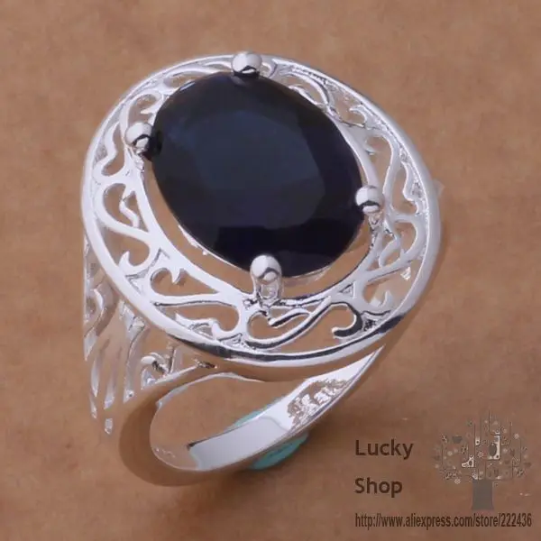 AR376 кольцо из стерлингового серебра 925 пробы модное ювелирное изделие темно-синий