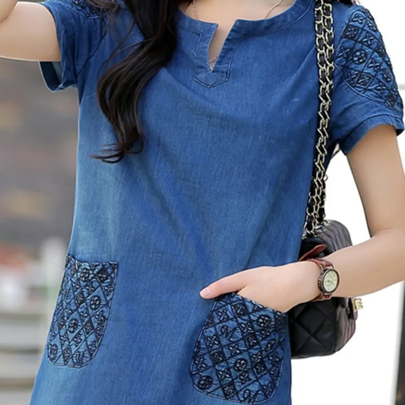 Новинка 2018 повседневное летнее джинсовое платье женские джинсовые платья
