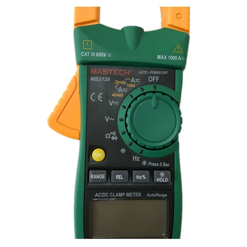 MASTECH MS2138 AC/DC Клещи Цифровой мультиметр 4000 отсчетов 1000А электрический ток тестер напряжения с высокой производительностью