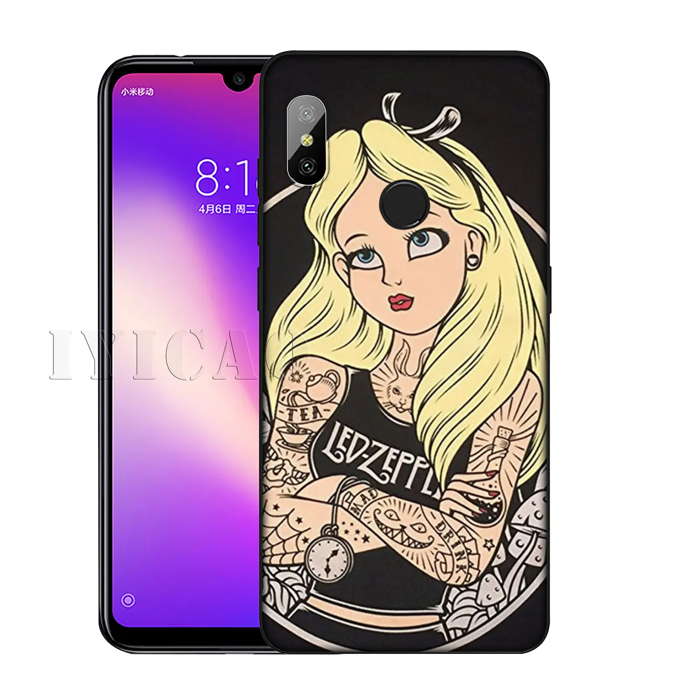 Tattooed Alice Ariel Jasmine princess cartoon Soft Case for Xiaomi Redmi K30 K20 8A 7A 6A 5A S2 GO Note 8 8T 7 5 6 Pro |