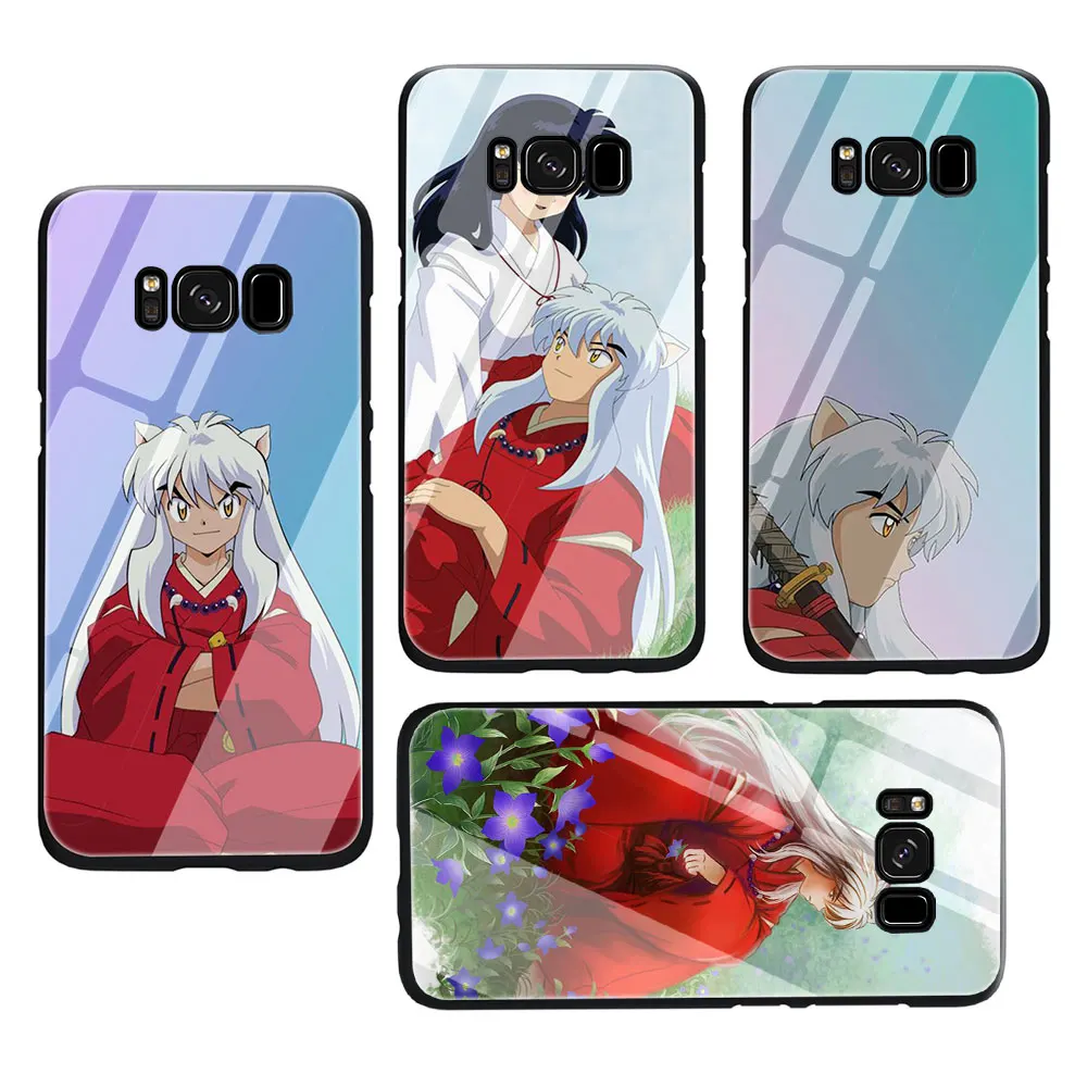 Inuyasha Аниме закаленное Стекло Телефон чехол для Galaxy S7 edge S8 9 10 Plus, Note 8, 9, 10, A10 20 30 40 50 60 70