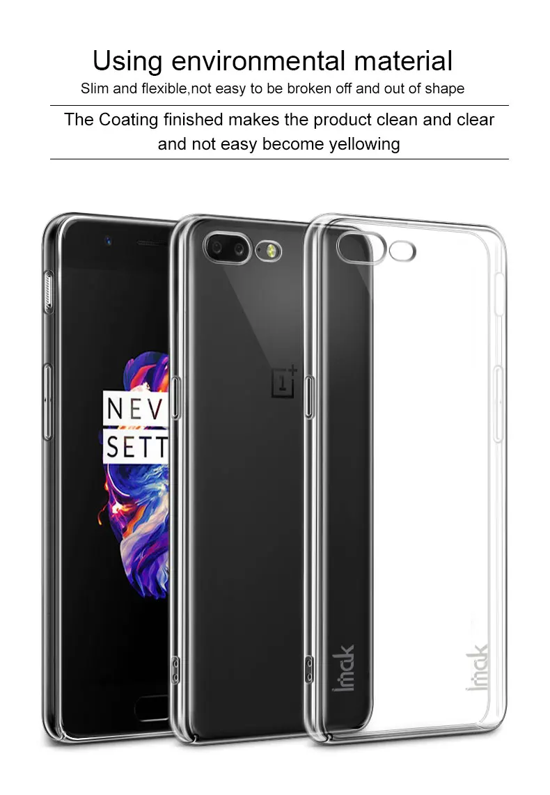 Free shipping ! 1 pcs IMAK Crystal II Case pro full Surrounded protection Mobile phone shell For OnePlus5 A5000 |