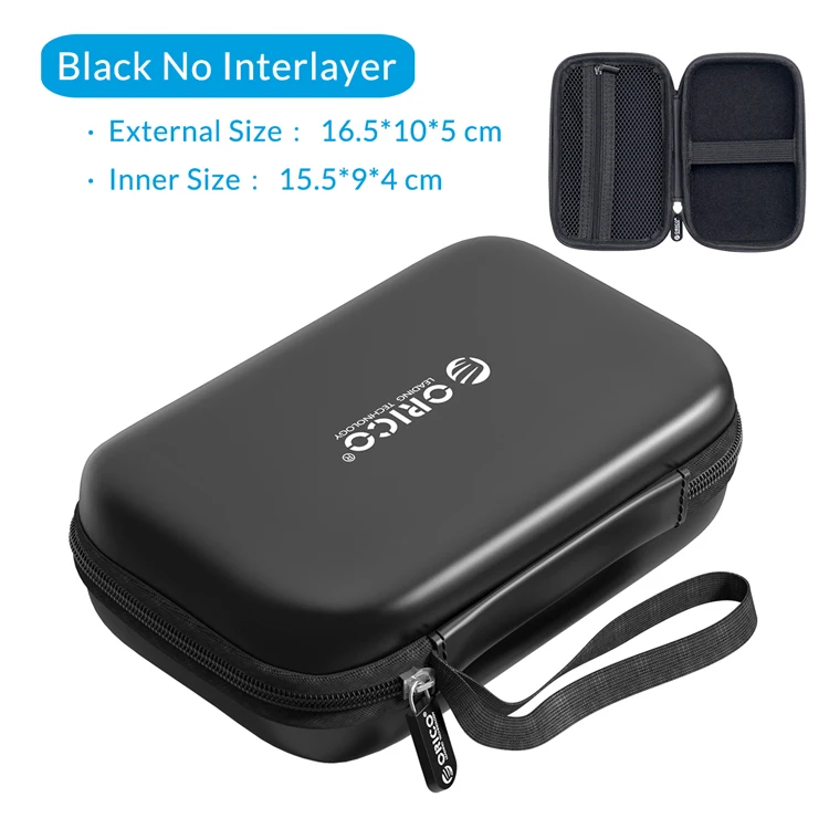 PH-C2-Black ORICO Внешний жесткий чехол для хранения HDD SSD сумка для 2,5 жесткого диска внешний аккумулятор USB кабель зарядное устройство Внешний аккумулятор наушники чехол PHM черный - Цвет: PH-C2-Black