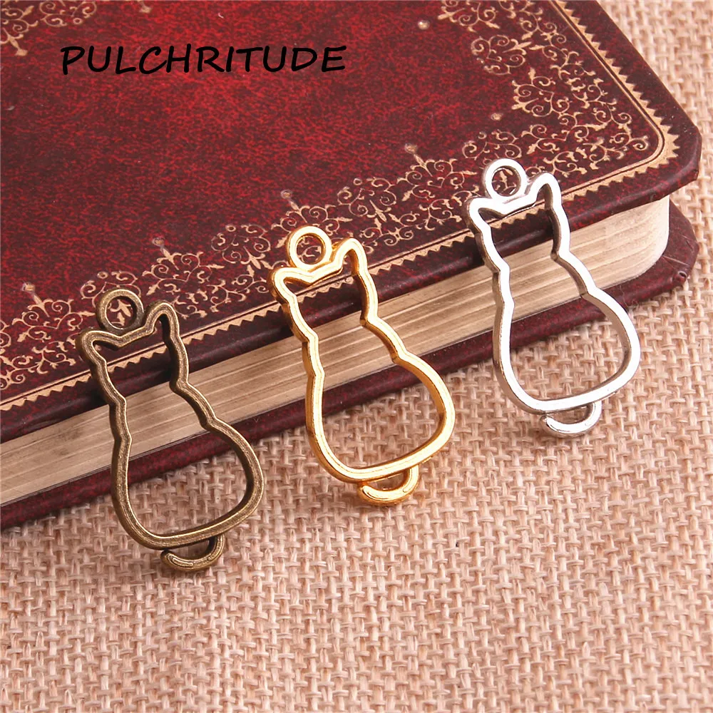 PULCHRITUDE 20 шт./лот металлический сплав цинка три цвета милый кот очаровательный