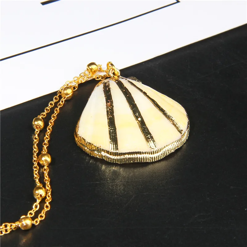Богемное ожерелье из раковины моллюсков Cowrie для женщин модное золотое с