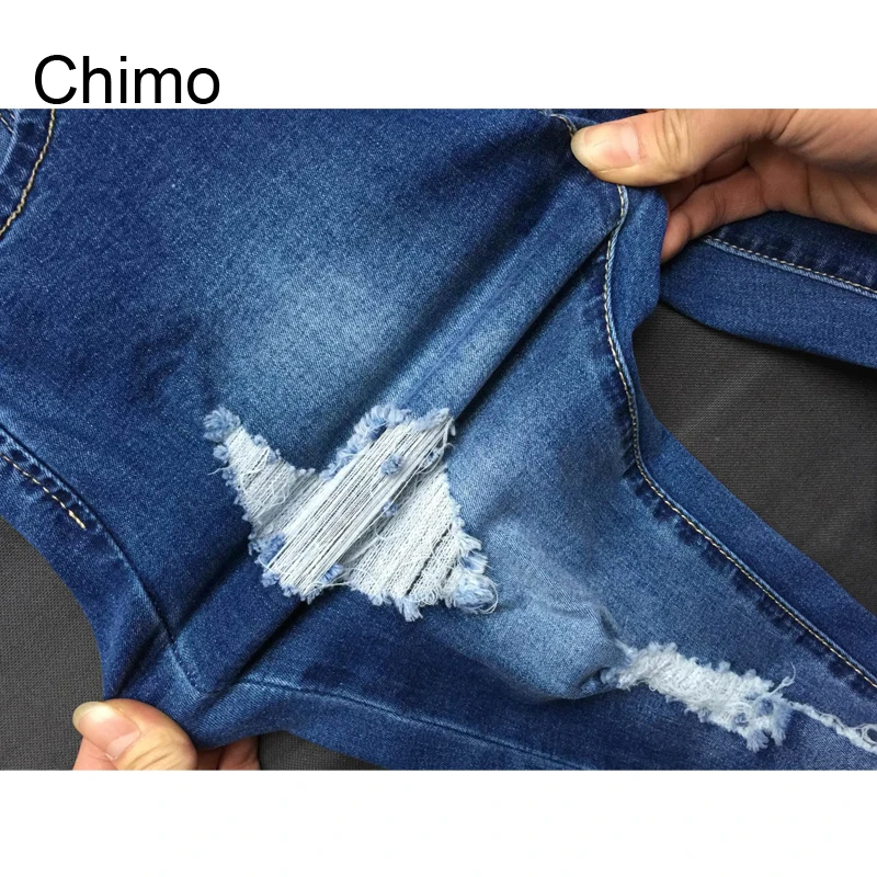 2019 Vintage Streched Holes Ripped Jeans For Women Fashion 100% Cotton Denim Skinny Pencil Pants Boyfriend | Женская одежда