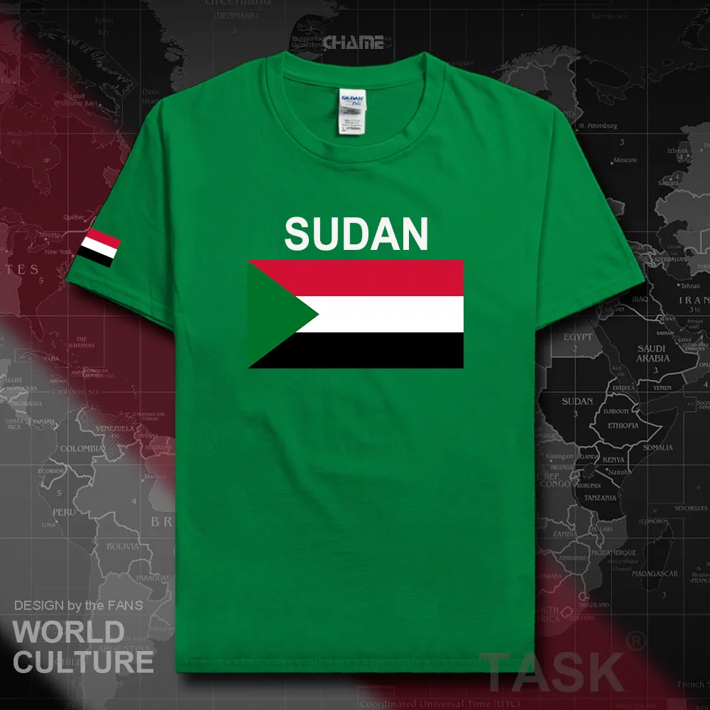 Суданская Мужская футболка 2017 национальная команда 100% хлопок одежда футболки