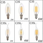 Светодиодная лампа накаливания E14 C35 C35L 2 вт 4 вт 6 вт, теплый белый свет, 220 в переменного тока, фотолампа эдисона 360 градусов в стиле ретро, 10 шт.