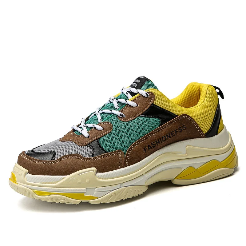 Official Original Classic Men Authentic Air Cushion Ultra Running Dad Sneaker Triple S Outdoor Sport Soldier Boost Sta Shoes - Color: Yellow
