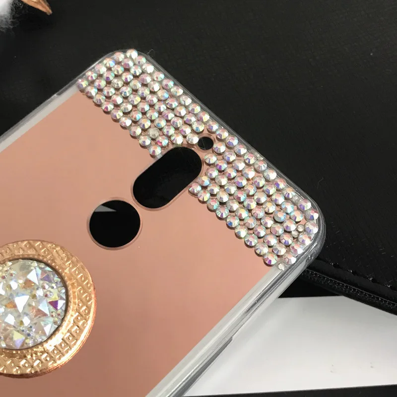 Mate 10 lite Алмазный Блестящий зеркальный чехол с кольцом для пальца Huawei 8 9 P Smart Y9 2019 Y6
