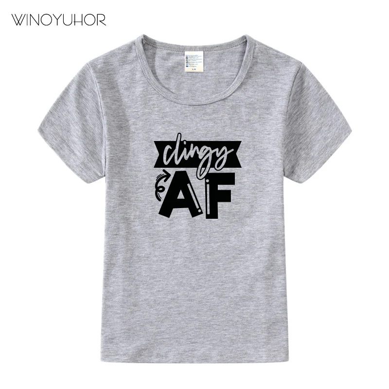 

Clingy Af Letter Printed Baby Clothing Summer Short Sleeve T-shirt Kids Boy Girl T Shirt Hip Hop O-neck Tops Tee