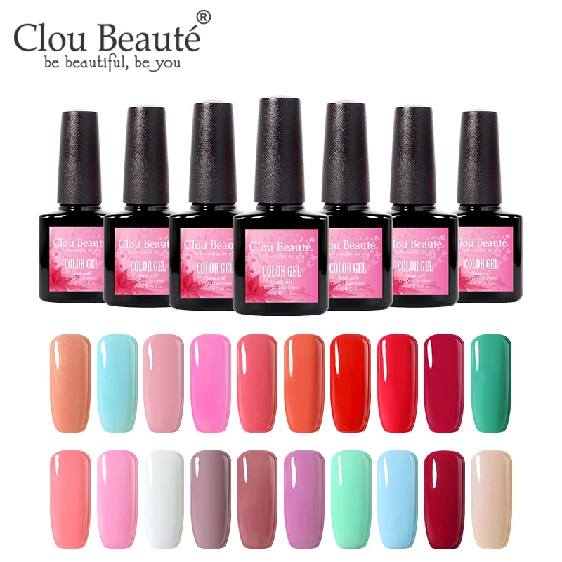 Мягкий цветной основа и верхнее покрытие Clou Beaute УФ гель лак для ногтей 10 мл