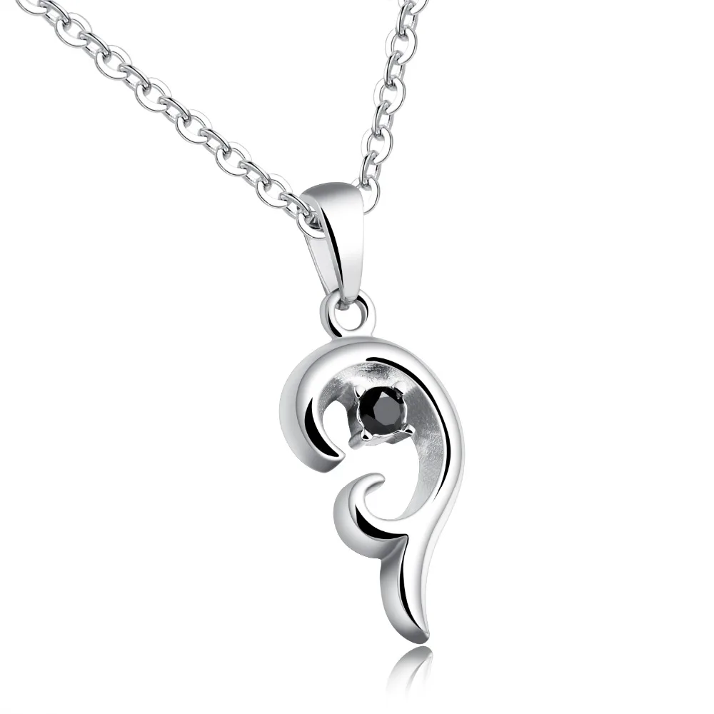 Simple design Pair of Couple jewelry Crystals Stainless Steel sweet Heart Necklace Pendant women Men Gifts | Украшения и