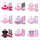 Милый детский костюм для фотосессии; Боди для новорожденных; Леггинсы; Повязка на голову; Комплект из 4 предметов; Вечерние костюмы принцессы для девочек; От 0 до 2 лет