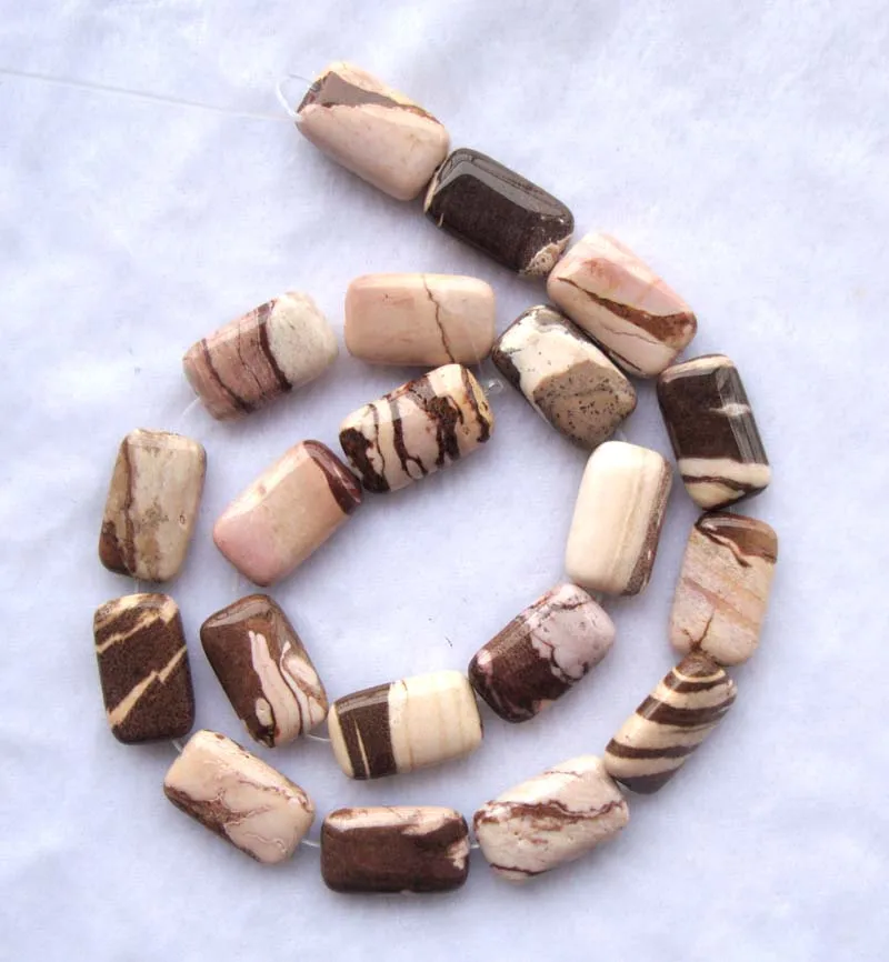 Бусины из натуральной яшмы коричневого цвета 12 х20 мм|Бусины| |