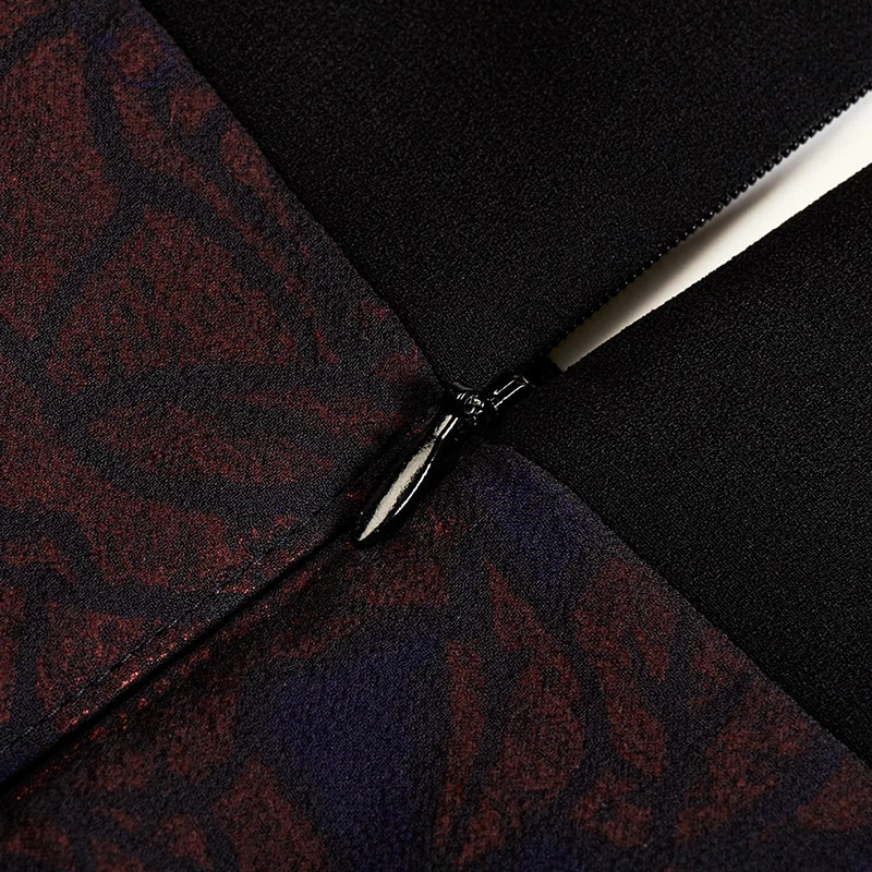 Autumn new retro jacquard beaded belt temperament slim fit lace dress female JUZUI | Женская одежда