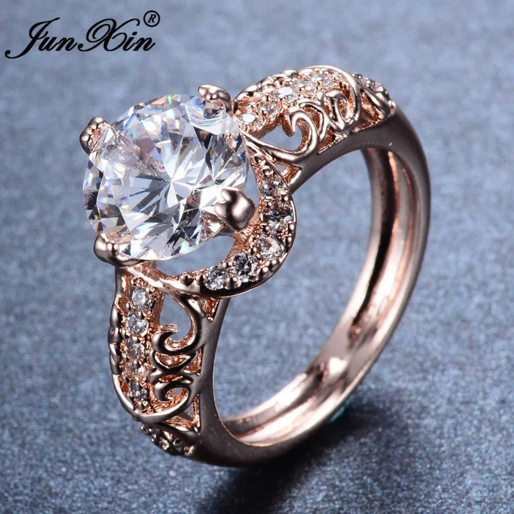 Роскошное большое кольцо из белого циркония с кристаллами последняя мода