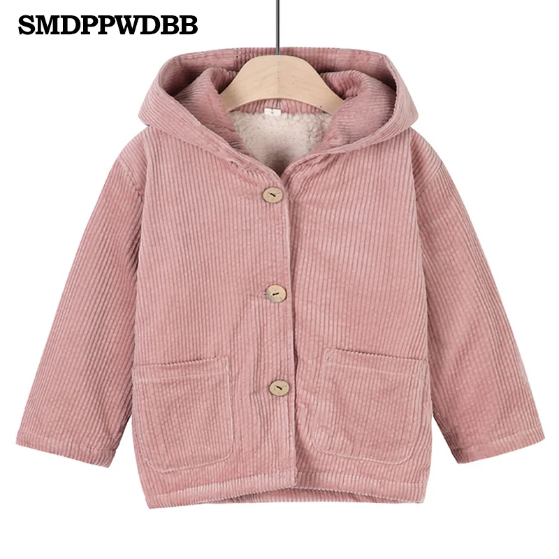 SMDPPWDBB/куртка для девочек новые хлопковые зимние пальто для девочек теплая куртка с капюшоном для девочек, милая детская одежда для детей