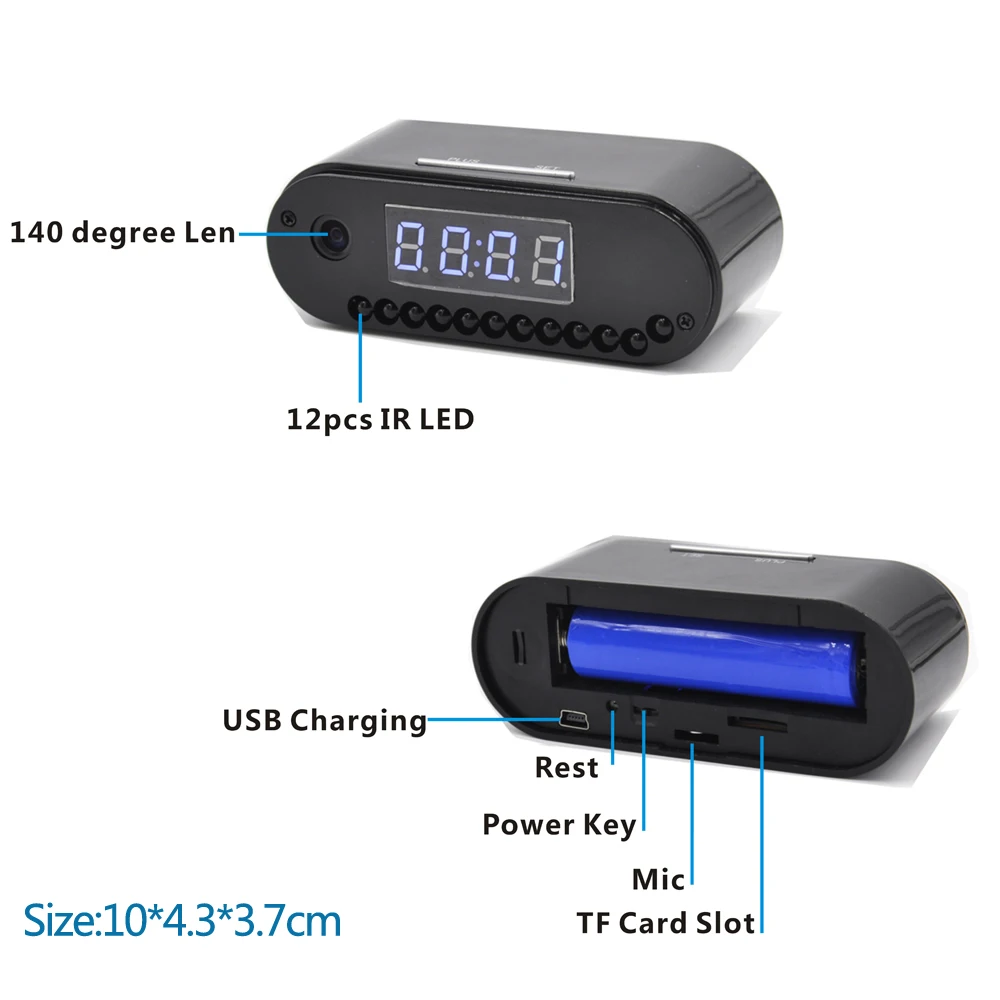 Новинка 1080P WiFi настольные часы мини камера IP P2P DVR видеокамера сигнализация HD ночное видение датчик движения удаленный монитор няня камера