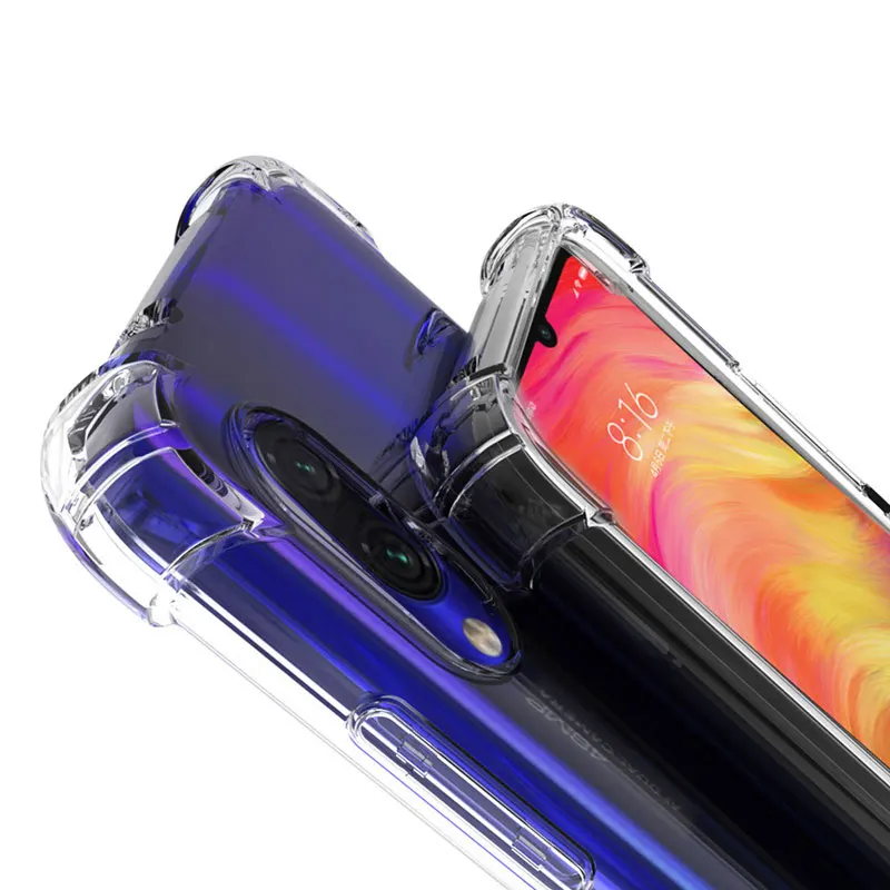 Для Xiaomi Redmi Note 7 Чехол Силиконовый противоударный 8 6 5 Pro 6A 8A 8t 9se прозрачный