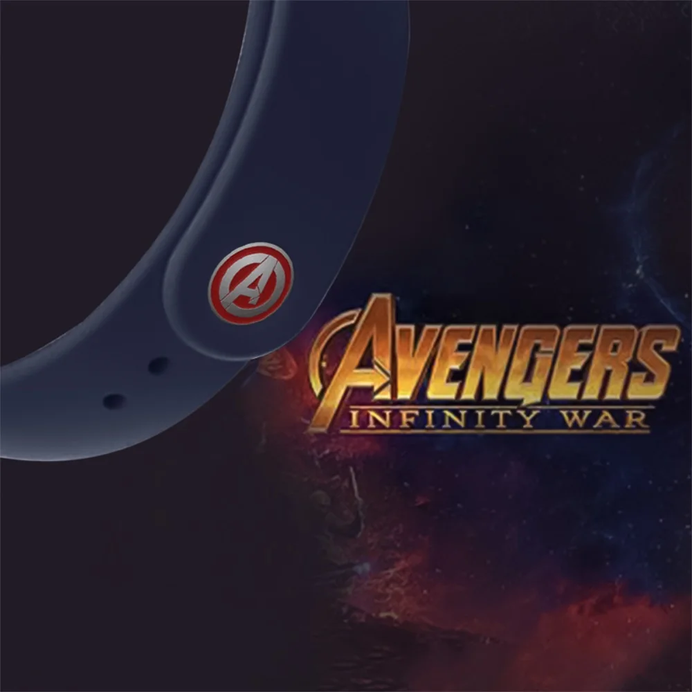 Dark blue A Новые с принтами "Marvel", "Мстители", браслет для mi Группа 4 ремень для Xiaomi mi группа 4 Nfc умный браслет с силиконовым ремешком для mi Группа 4/3 - Цвет: Dark blue A