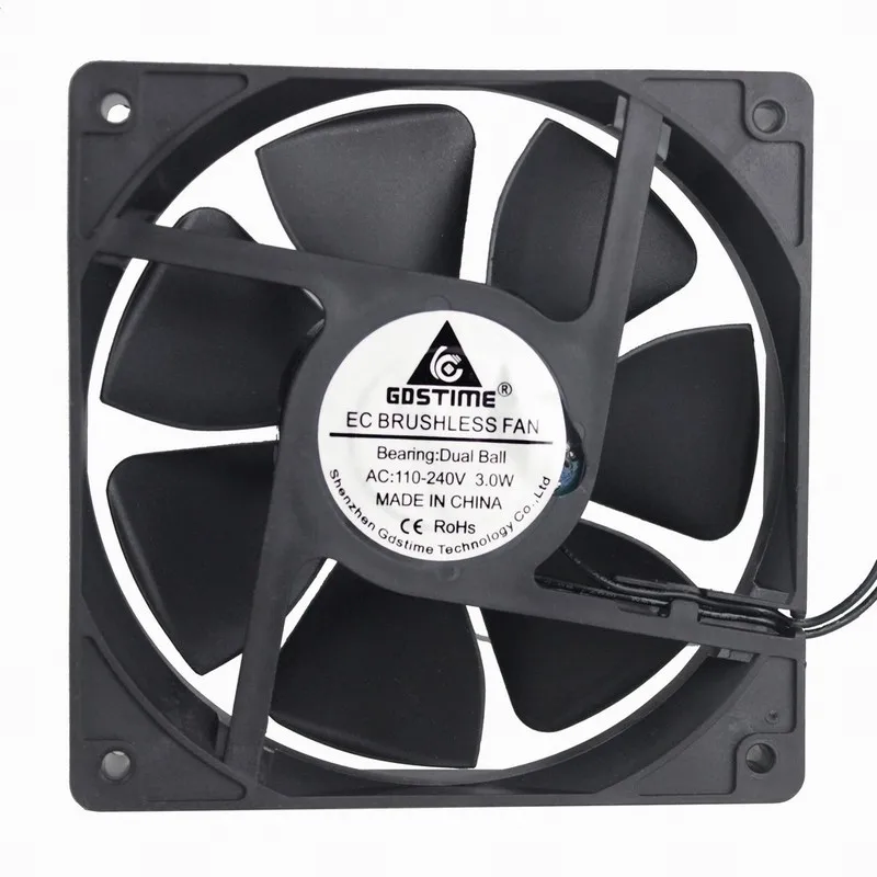 2 Pcs Gdstime 120*120*25mm Electric Cooling Fan AC 110V 115V 220V 230V 240V EC Motor Cooler 12cm 2700RPM 12025B 120mm x 25mm | Компьютеры