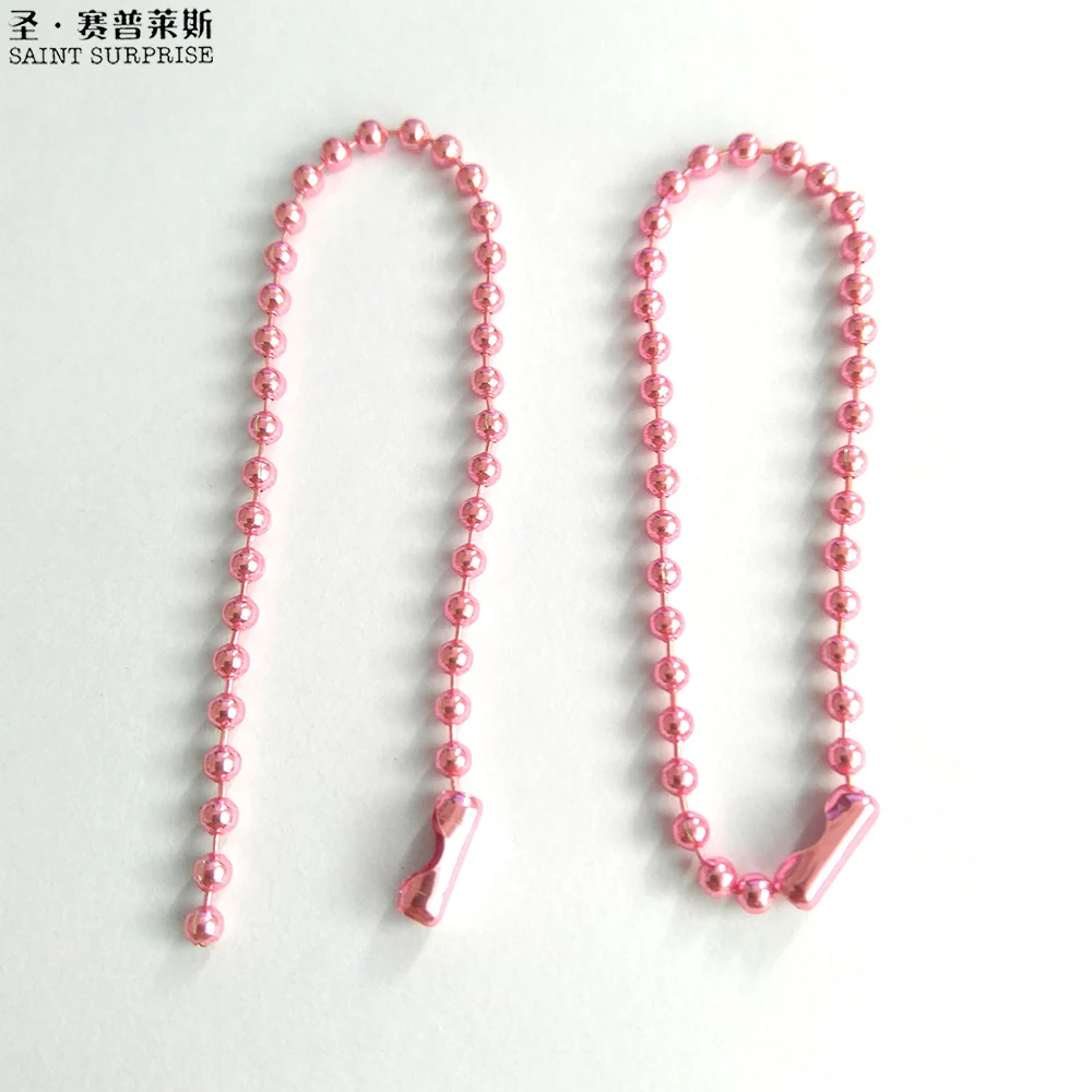 Шариковая цепь из бисера с разъемом 2 4 мм цвет розовый 13 см самый популярный