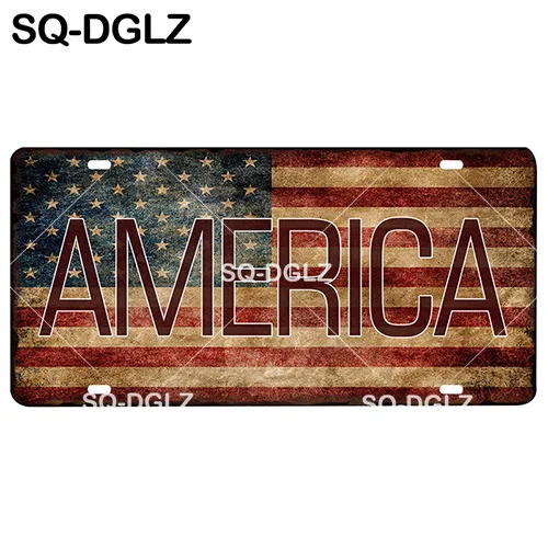 [SQ-DGLZ] популярный город сша номерной знак настенный декор северная америка оловянный знак винтажная металлическая картина "знак" таблички плакат - Цвет: 0533