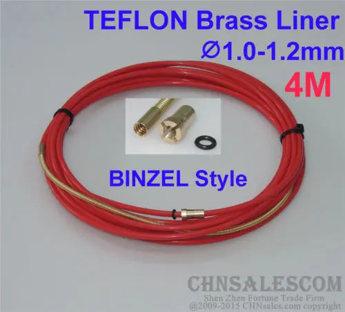 CHNsalescom BINZEL стиль PTFE с латунным вкладышем и терминалом Cooper 1 0 2 мм провод 4 м 13