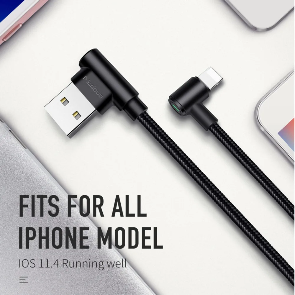 Кабель Mcdodo для iPhone, IOS 12, 1,2 A, быстрое зарядное устройство, 1,8 м, М, Lightning-USB кабель для iPhone XS Ma'x X 8, 7, 6, 5 Plus, кабели для передачи данных