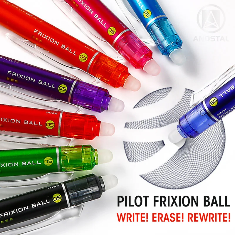 Andsta 10 Colors Pilot Frixion Ball Retractable Erasable Pen 0.5mm Gel Pens Set writes erases heat transfer vanish pen | Канцтовары для