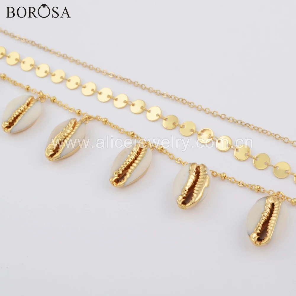 BOROSA 2 шт. ручная работа золото/серебро цветные бусины из натуральной раковины