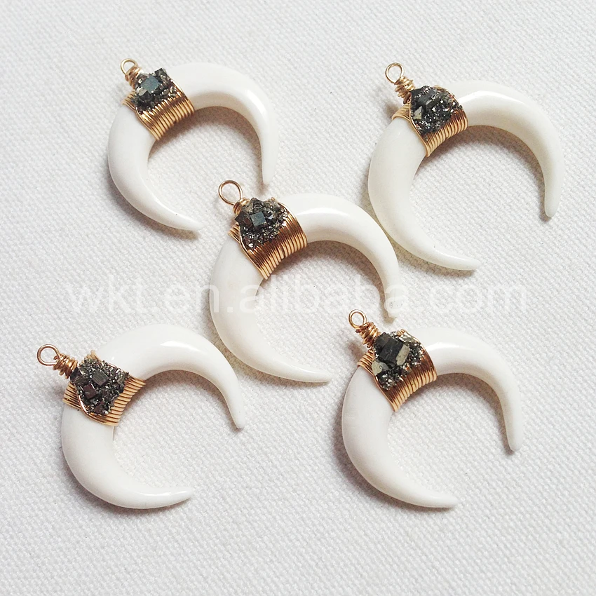 Модный кулон в виде полумесяца для ожерелья подвеска кости из натурального