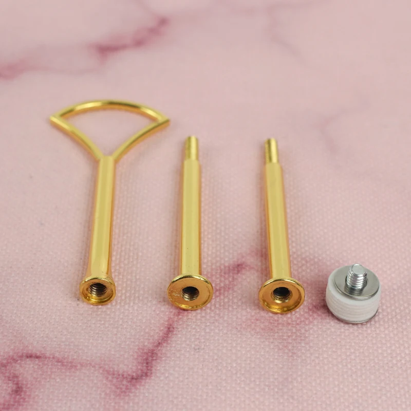 

Small Fan Pattern Cupcake Wedding Metal Fruit 3 Tier Silver Gold Plated Fancy Birthday Cake Stand Fittings