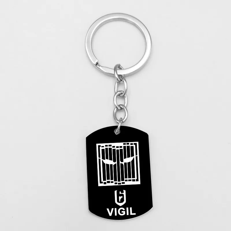 VIGIL Новая игра Rainbow Six 6 Siege брелки череп BLACKEARD бандит алиби ASH FINKA IQ FUZE DOC брелок из нержавеющей стали - Цвет: VIGIL