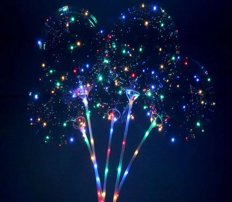 100 набор 18-дюймовых светодиодных световых шариков шаров BoBo для дня рождения