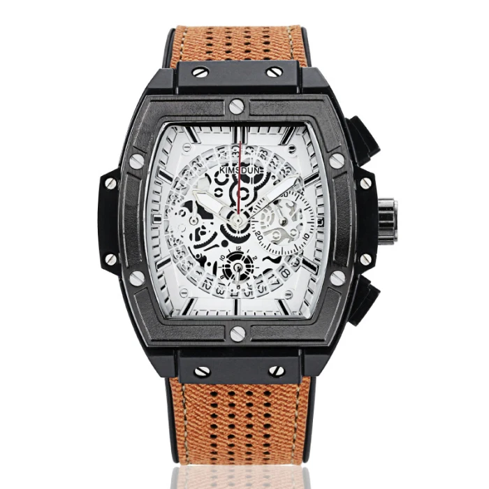 KIMSDUN бренд Montre Homme резиновый мужской корпус часов Форма многофункциональный спортивный хронограф водонепроницаемые кварцевые часы