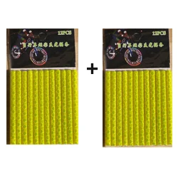 2 Packs Yellow Набор из 24 штук, езда на велосипеде обода колеса говорил Крепление зажим трубка Предупреждение светильник полосы Отражатель Светоотражающие Открытый Велосипедный спорт 75 мм - Цвет: 2 Packs Yellow